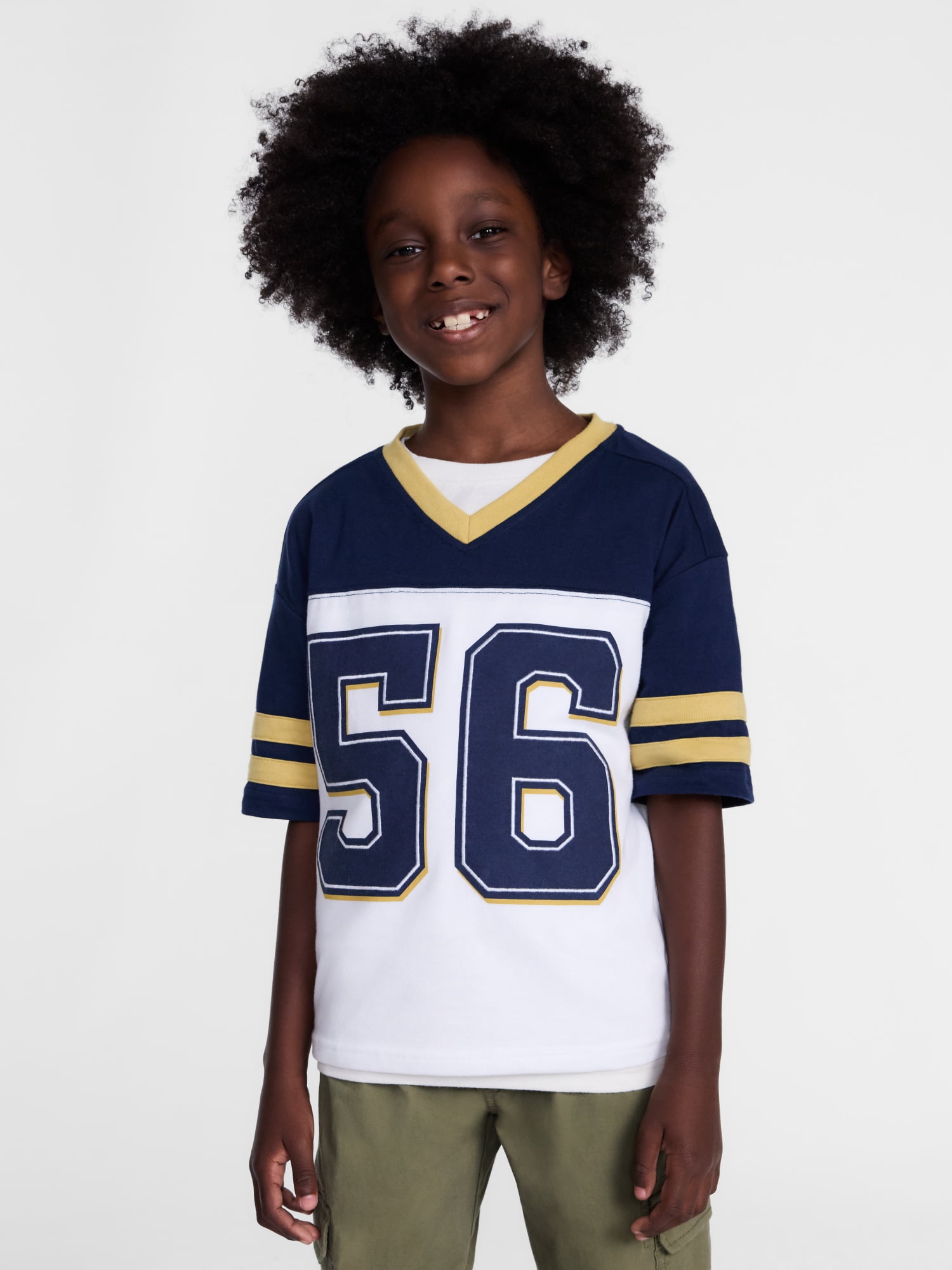 Wonder Nation Boys' Graphic Oversized Jersey Tee with Short Sleeves, Sizes 4-18 & Husky