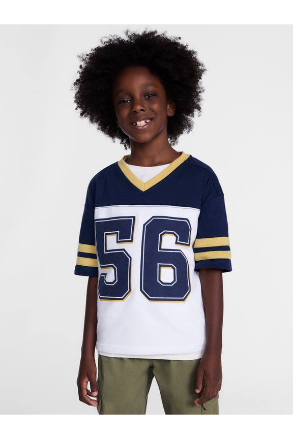 Boys' Graphic Oversized Jersey Tee with Short Sleeves, Sizes 4-18 & Husky