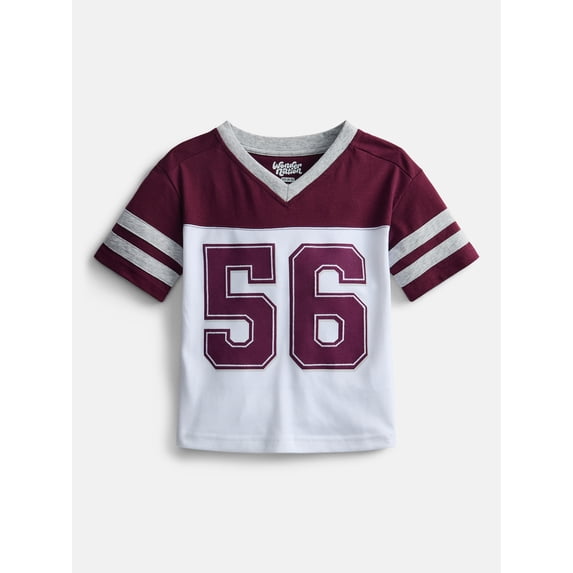 Wonder Nation Boys' Graphic Oversized Jersey Tee with Short Sleeves, Sizes 4-18 & Husky