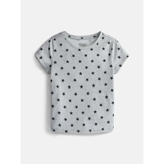 Wonder Nation Girls Kid Tough Tee with Short Sleeves, Sizes 4-18 & Plus