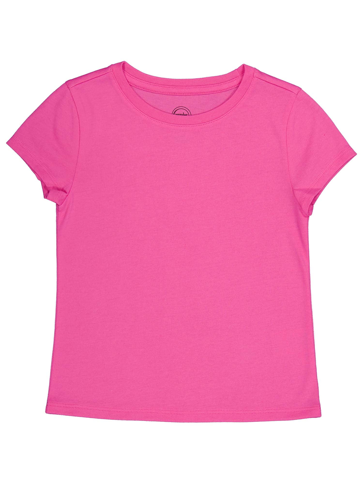 Wonder Nation Girls Kid Tough Tee with Short Sleeves, Sizes 4-18