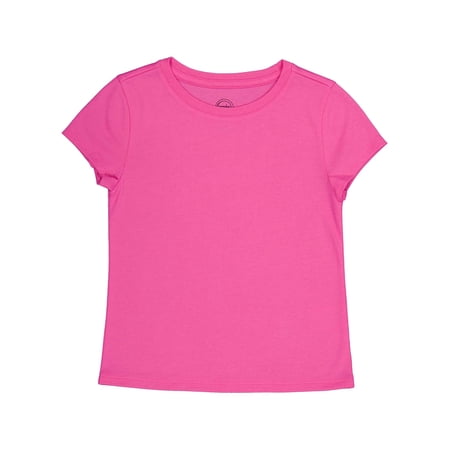 Wonder Nation Girls Kid Tough Tee with Short Sleeves, Sizes 4-18 & Plus