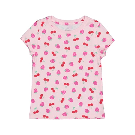 Wonder Nation Girls Kid Tough Tee with Short Sleeves, Sizes 4-18 & Plus