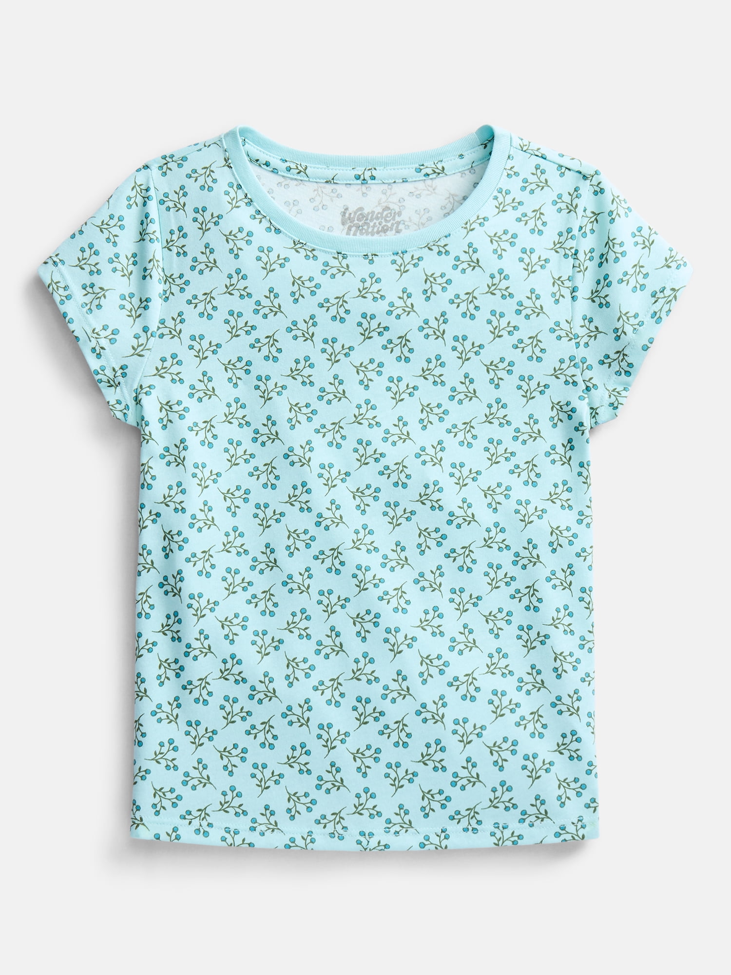 Wonder Nation Girls Kid Tough Tee with Short Sleeves, Sizes 4-18