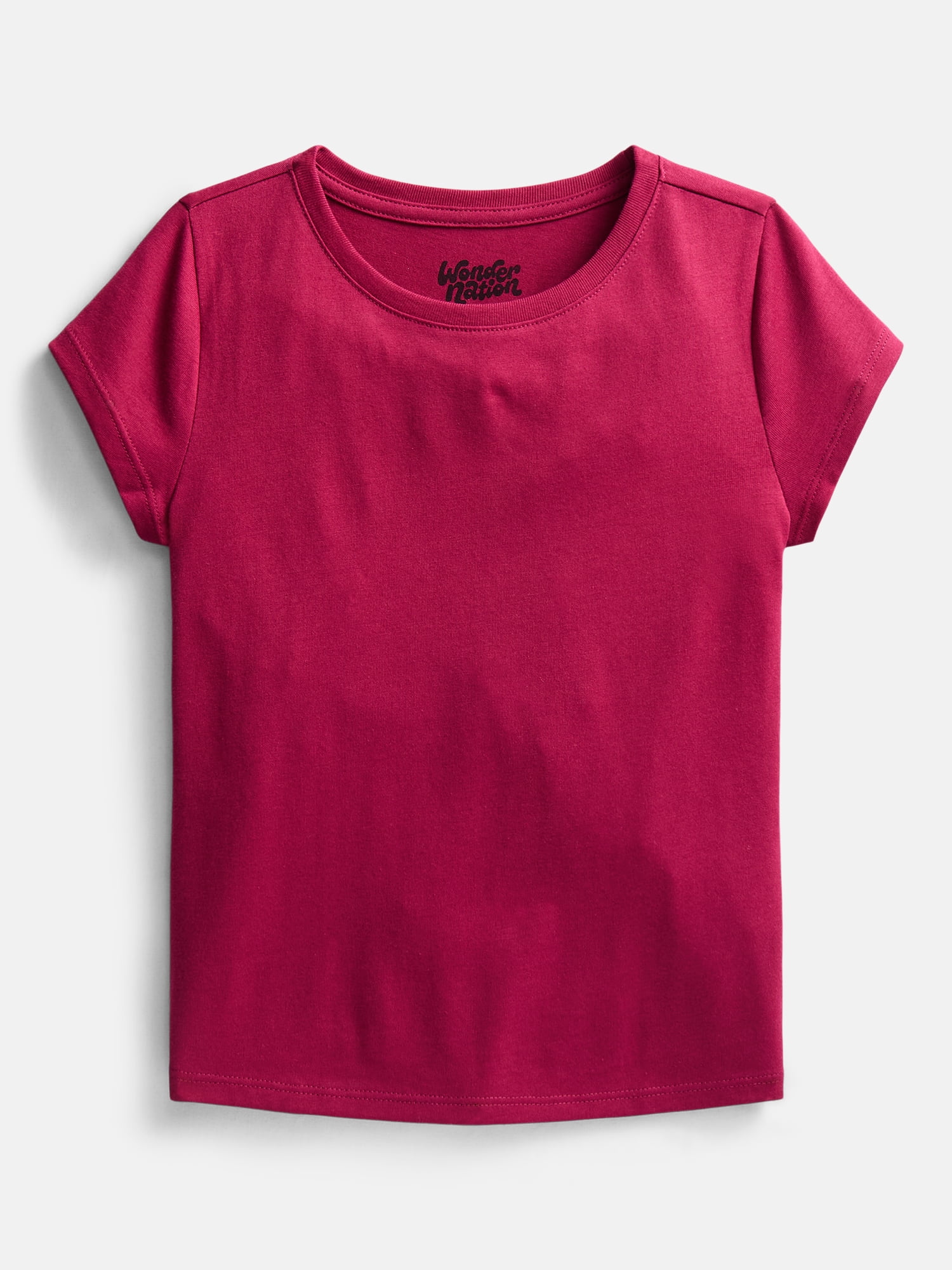 Wonder Nation Girls Kid Tough Tee with Short Sleeves, Sizes 4-18