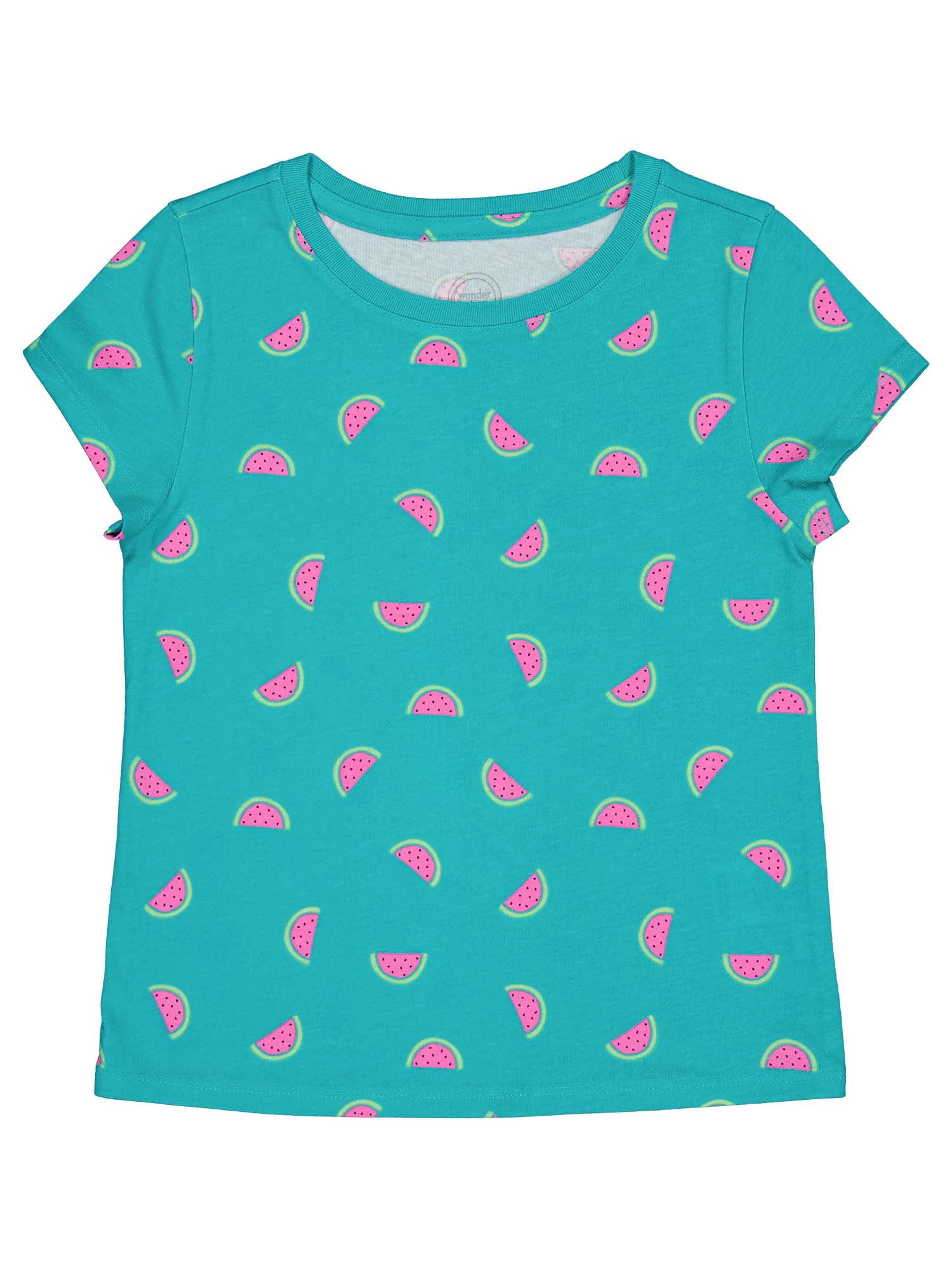 Wonder Nation Girls Kid Tough Tee with Short Sleeves, Sizes 4-18