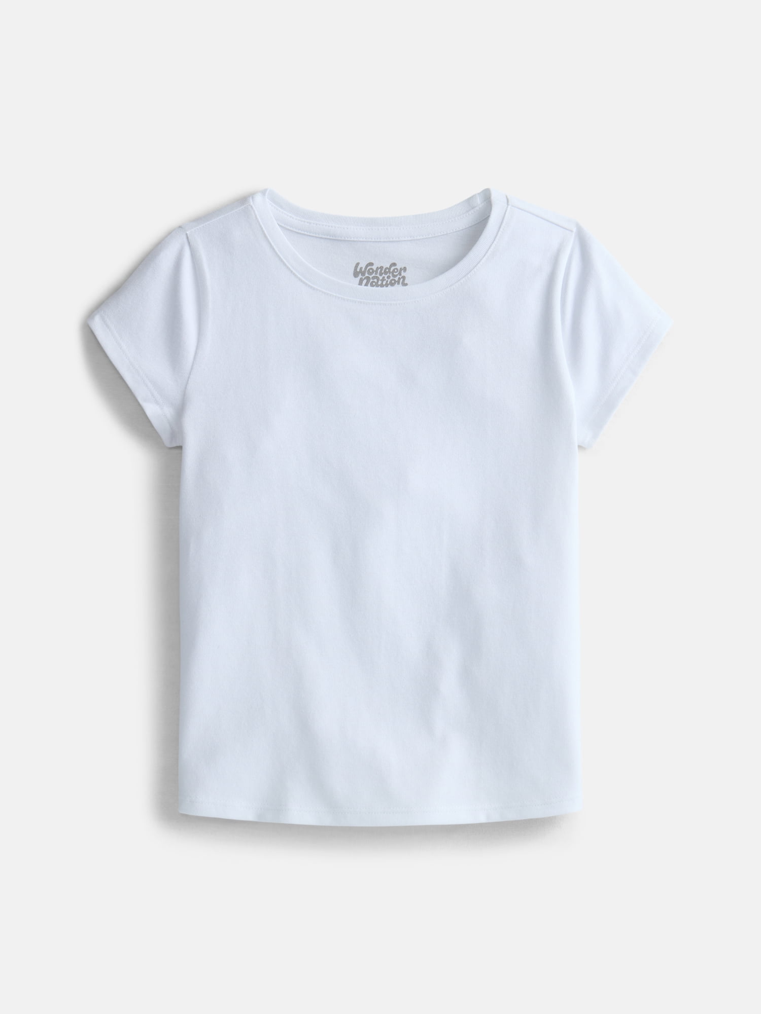 Wonder Nation Girls Kid Tough Tee with Short Sleeves, Sizes 4-18 & Plus