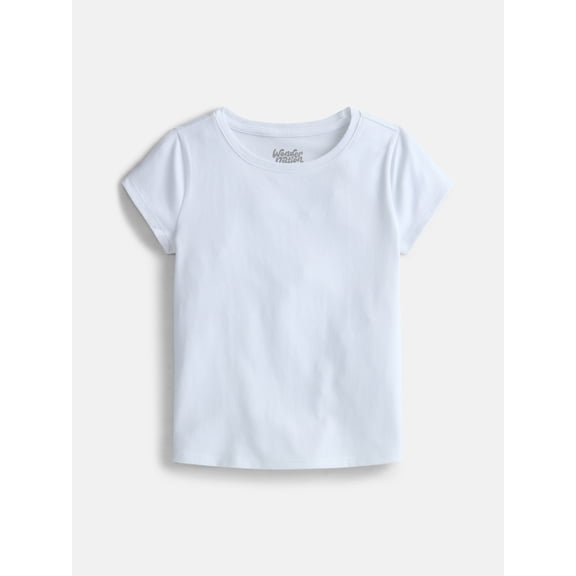 Wonder Nation Girls Kid Tough Tee with Short Sleeves, Sizes 4-18 & Plus