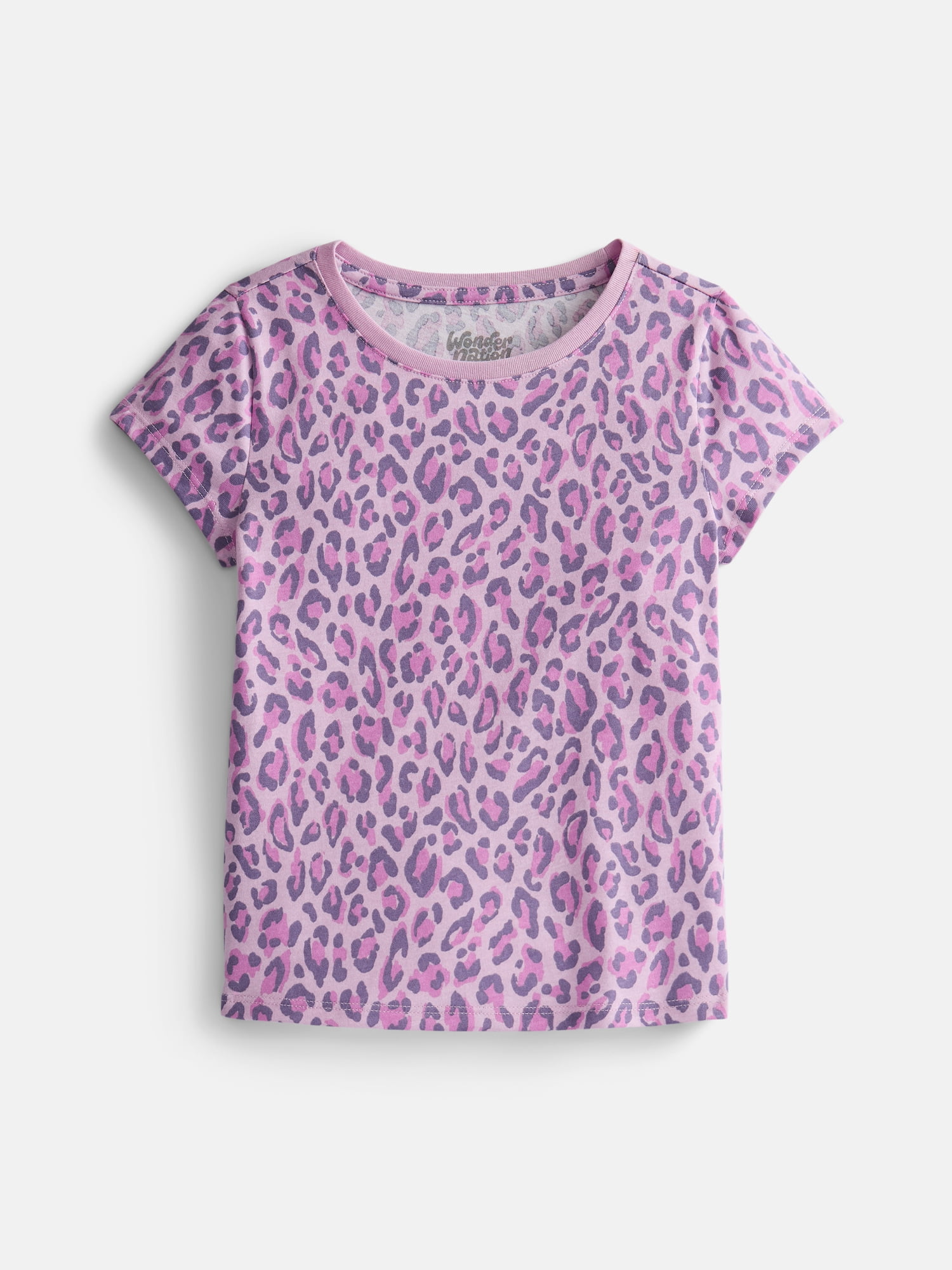 Wonder Nation Girls Kid Tough Tee with Short Sleeves, Sizes 4-18 & Plus