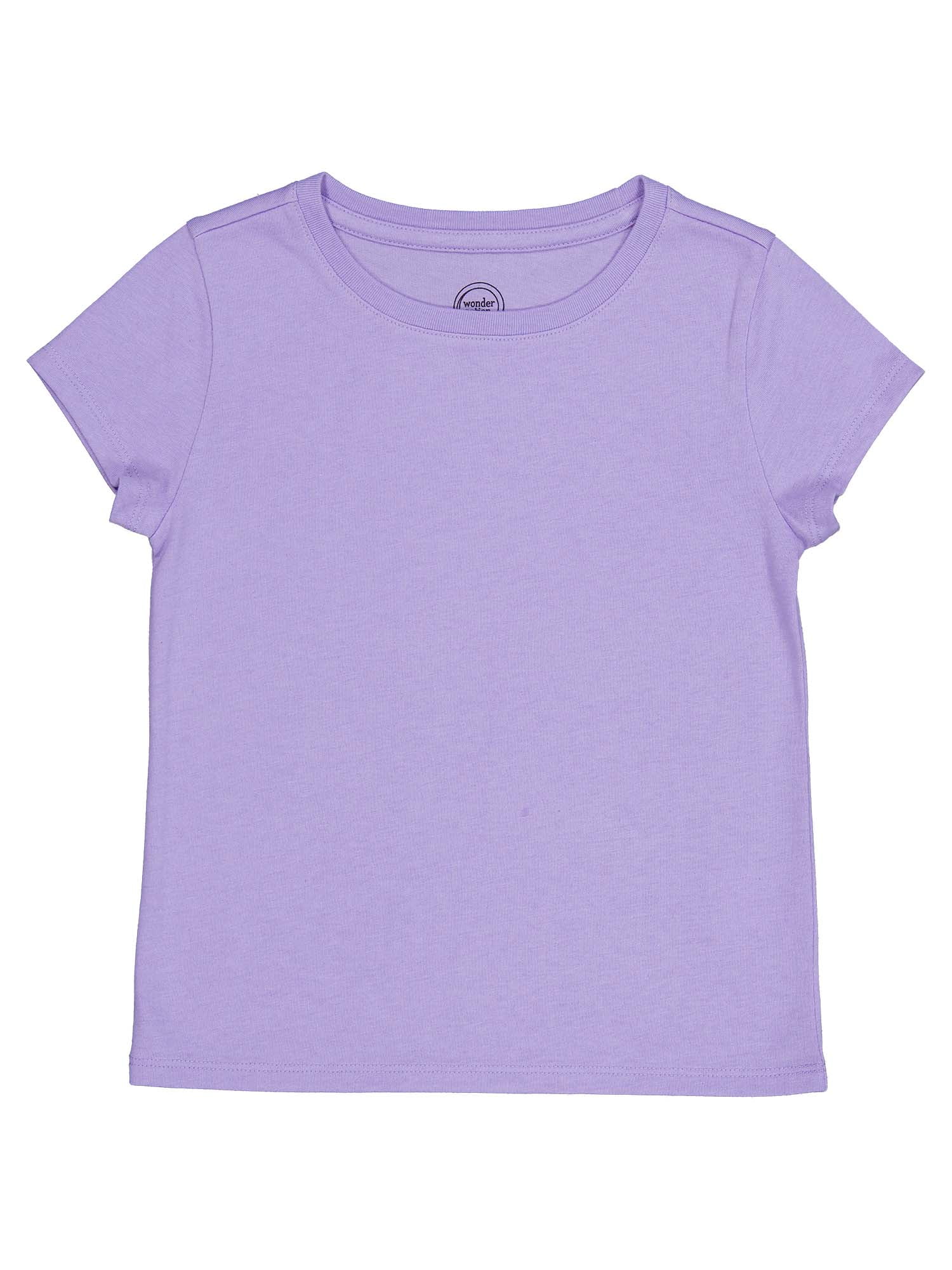 Wonder Nation Girls Kid Tough Tee with Short Sleeves, Sizes 4-18 & Plus