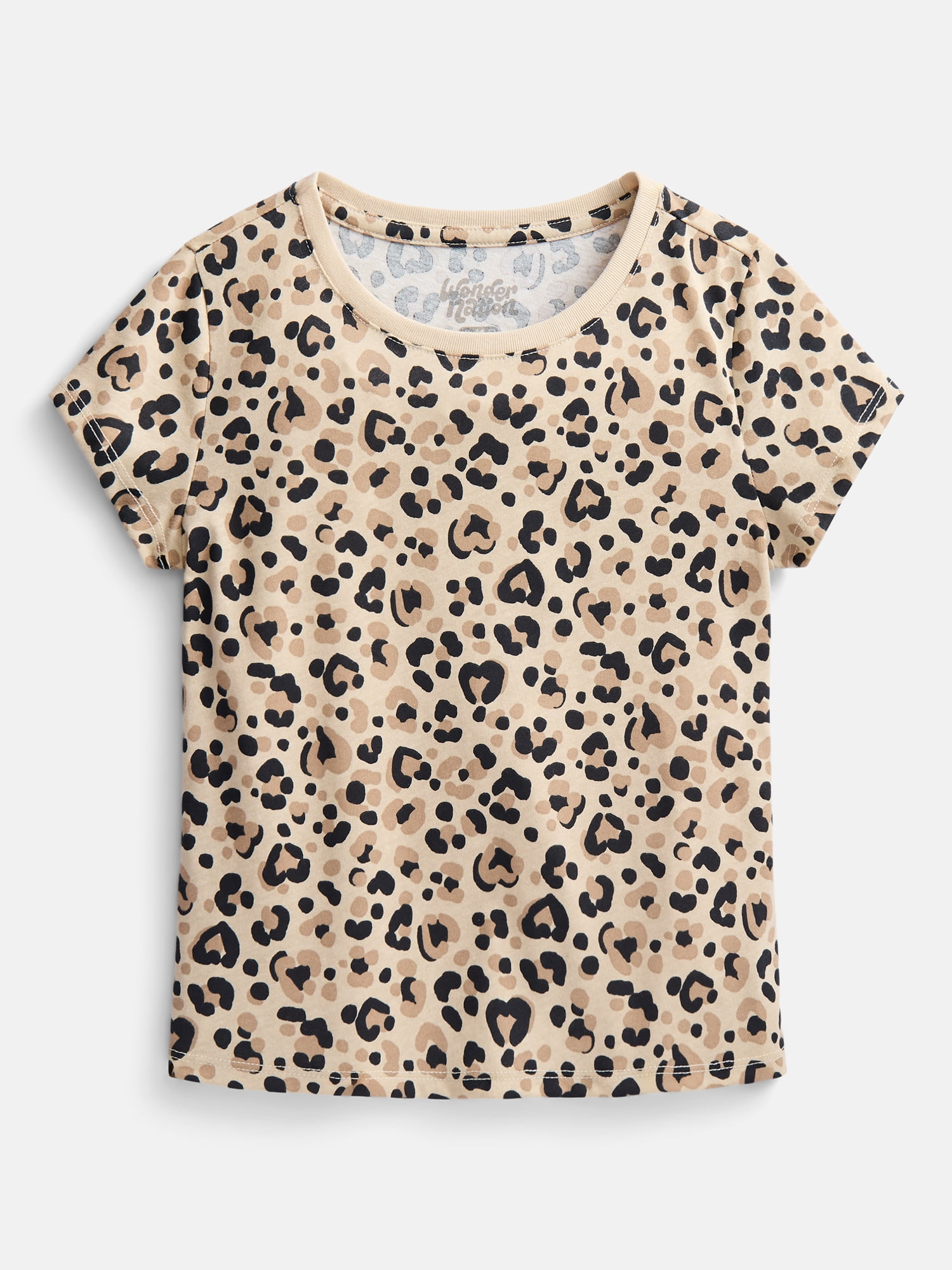 Wonder Nation Girls Kid Tough Tee with Short Sleeves, Sizes 4-18 & Plus