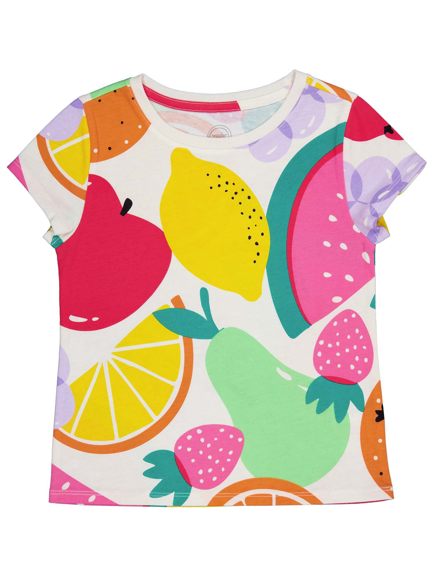 Wonder Nation Girls Kid Tough Tee with Short Sleeves, Sizes 4-18 & Plus