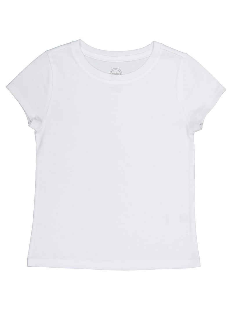 Wonder Nation Girls Kid Tough Tee with Short Sleeves, Sizes 4-18