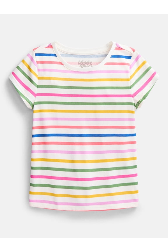 Girls Kid Tough Tee with Short Sleeves, Sizes 4-18 & Plus