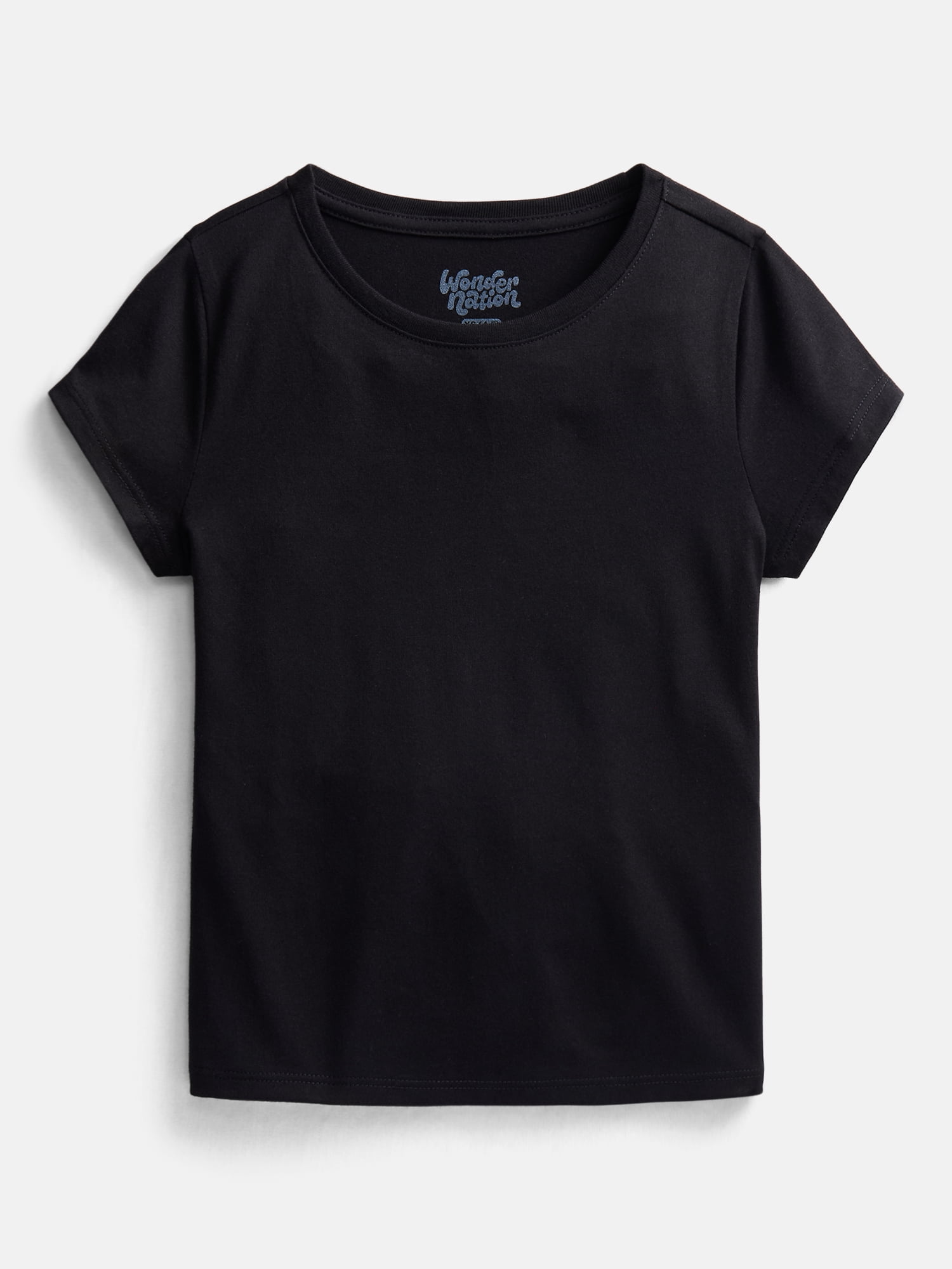 Wonder Nation Girls Kid Tough Tee with Short Sleeves, Sizes 4-18 & Plus