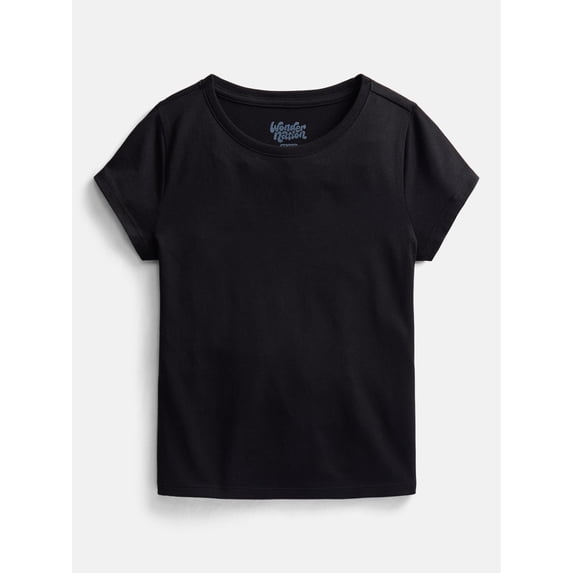 Wonder Nation Girls Kid Tough Tee with Short Sleeves, Sizes 4-18 & Plus