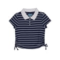 thumbnail image 1 of Wonder Nation Girls Side Ruched Polo Shirt with Short Sleeves, Sizes 4-18, 1 of 3