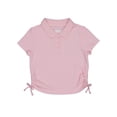 thumbnail image 1 of Wonder Nation Girls Side Ruched Polo Shirt with Short Sleeves, Sizes 4-18, 1 of 3