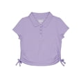 thumbnail image 1 of Wonder Nation Girls Side Ruched Polo Shirt with Short Sleeves, Sizes 4-18, 1 of 3