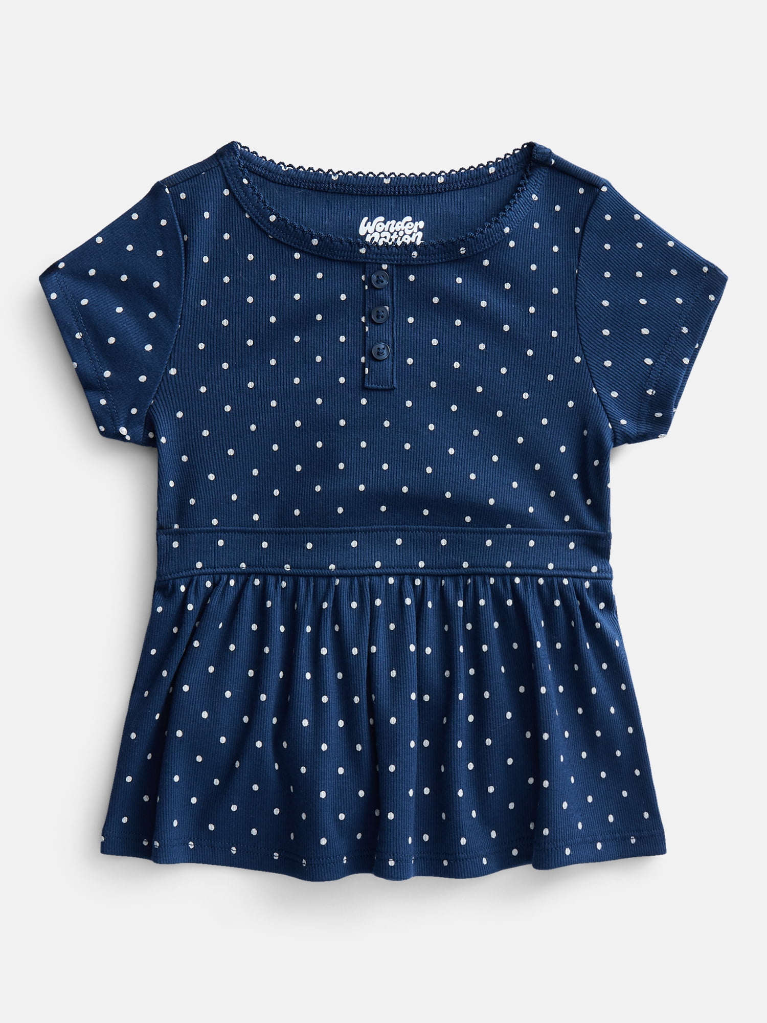 Wonder Nation Girls' Peplum Top with Short Sleeves, Sizes XS-XXL & Plus