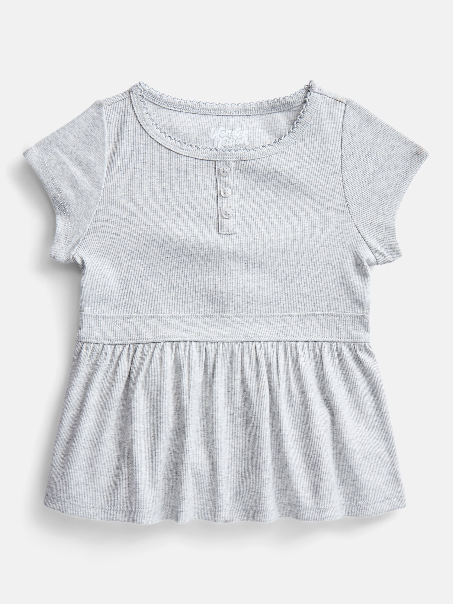 Wonder Nation Girls' Peplum Top with Short Sleeves, Sizes XS-XXL & Plus