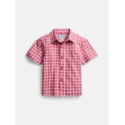Wonder Nation Boys' Button Front Cotton Shirt with Short Sleeves, Sizes 4-18 & Husky