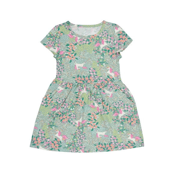 Wonder Nation Girl's Short Sleeve Play Dress, Sizes 4-18 & Plus