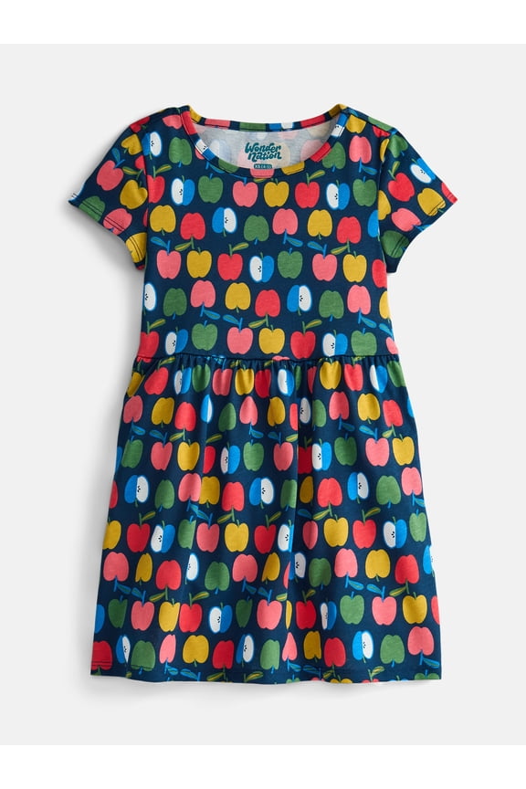 Girl’s Play Dress with Short Sleeves, Sizes XS-XXL