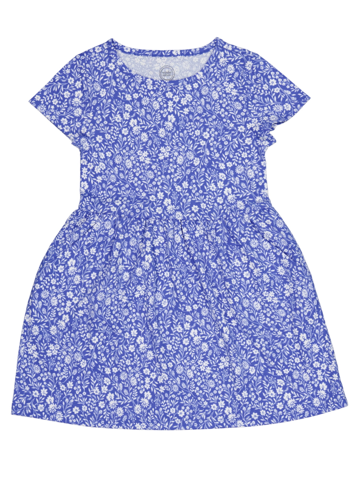 Wonder Nation Girl's Short Sleeve Play Dress, Sizes 4-18 & Plus