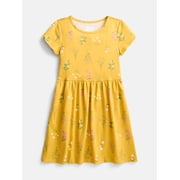 Wonder Nation Girl’s Play Dress with Short Sleeves, Sizes XS-XXL
