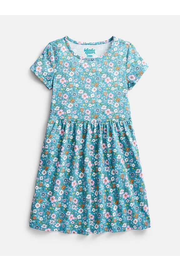 Girl’s Play Dress with Short Sleeves, Sizes XS-XXL