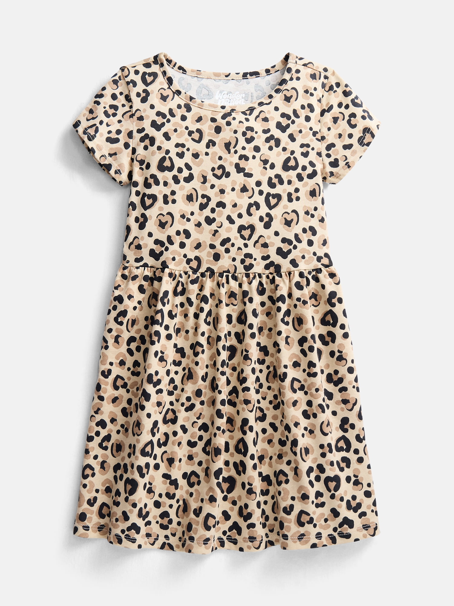 Wonder Nation Girl’s Play Dress with Short Sleeves, Sizes XS-XXL