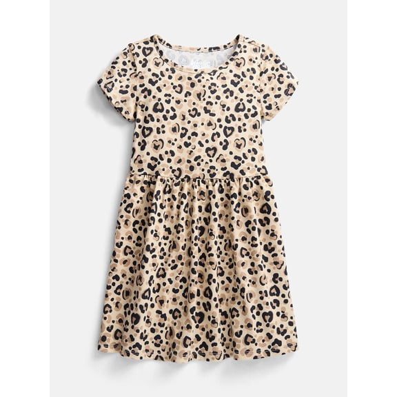 Wonder Nation Girl’s Play Dress with Short Sleeves, Sizes XS-XXL