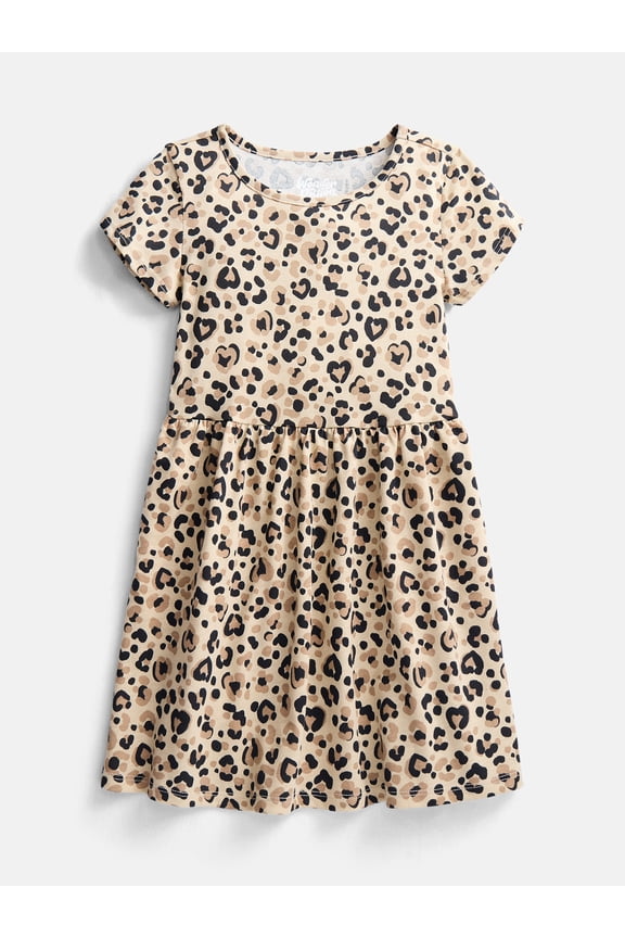 Girl’s Play Dress with Short Sleeves, Sizes XS-XXL