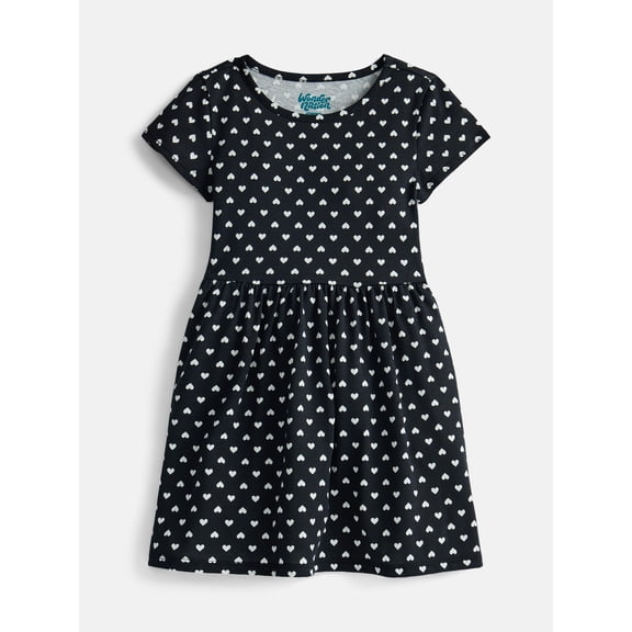 Wonder Nation Girl’s Play Dress with Short Sleeves, Sizes XS-XXL