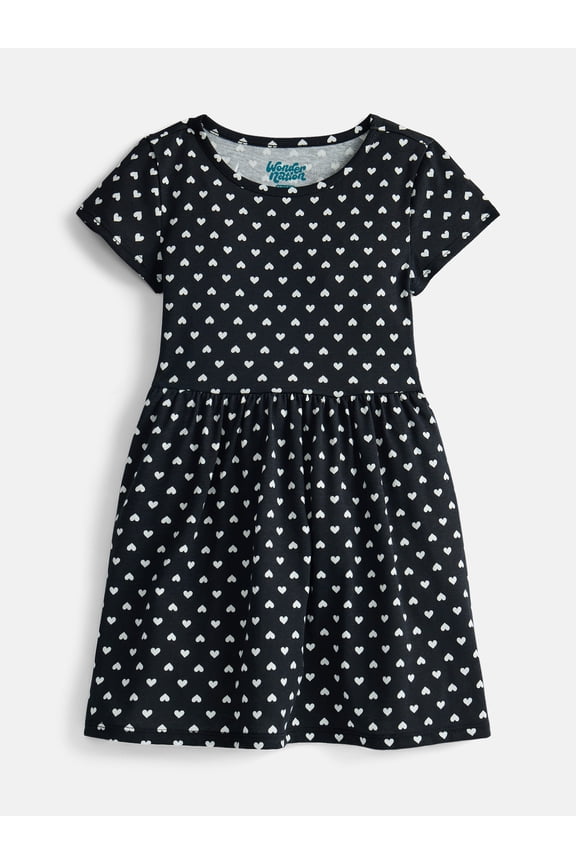Girl’s Play Dress with Short Sleeves, Sizes XS-XXL