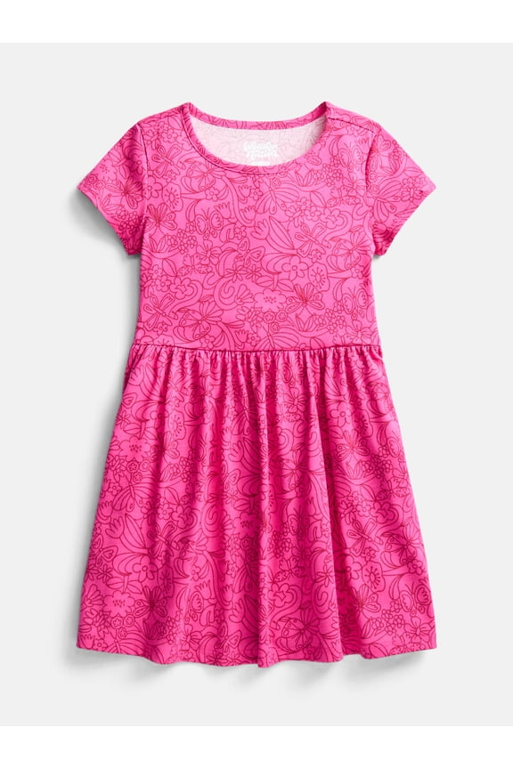 Girl’s Play Dress with Short Sleeves, Sizes XS-XXL