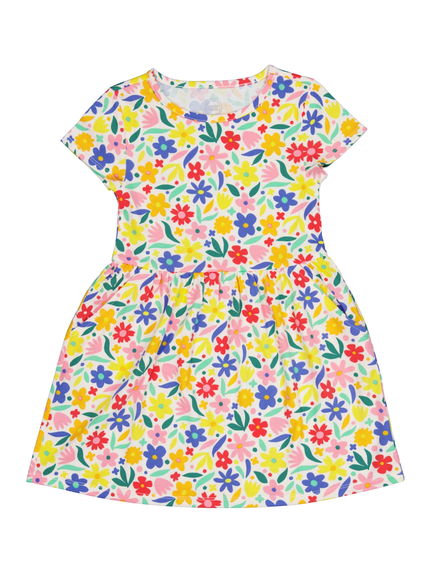 Wonder Nation Girl's Short Sleeve Play Dress, Sizes 4-18 & Plus
