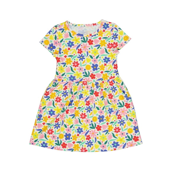 Wonder Nation Girl's Short Sleeve Play Dress, Sizes 4-18 & Plus