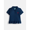 thumbnail image 1 of Wonder Nation Girls Peplum Polo Shirt with Short Sleeves, Sizes 4-18 & Plus, 1 of 3