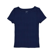 Wonder Nation Girls Short Sleeve Rib Tee, Sizes 4-18 & Plus