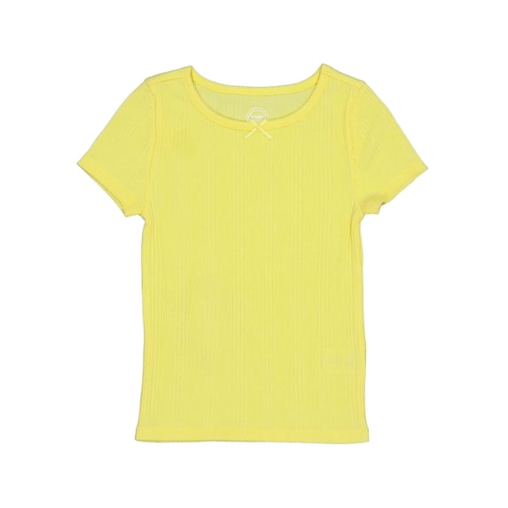 Wonder Nation Girls Short Sleeve Rib Tee, Sizes 4-18 & Plus