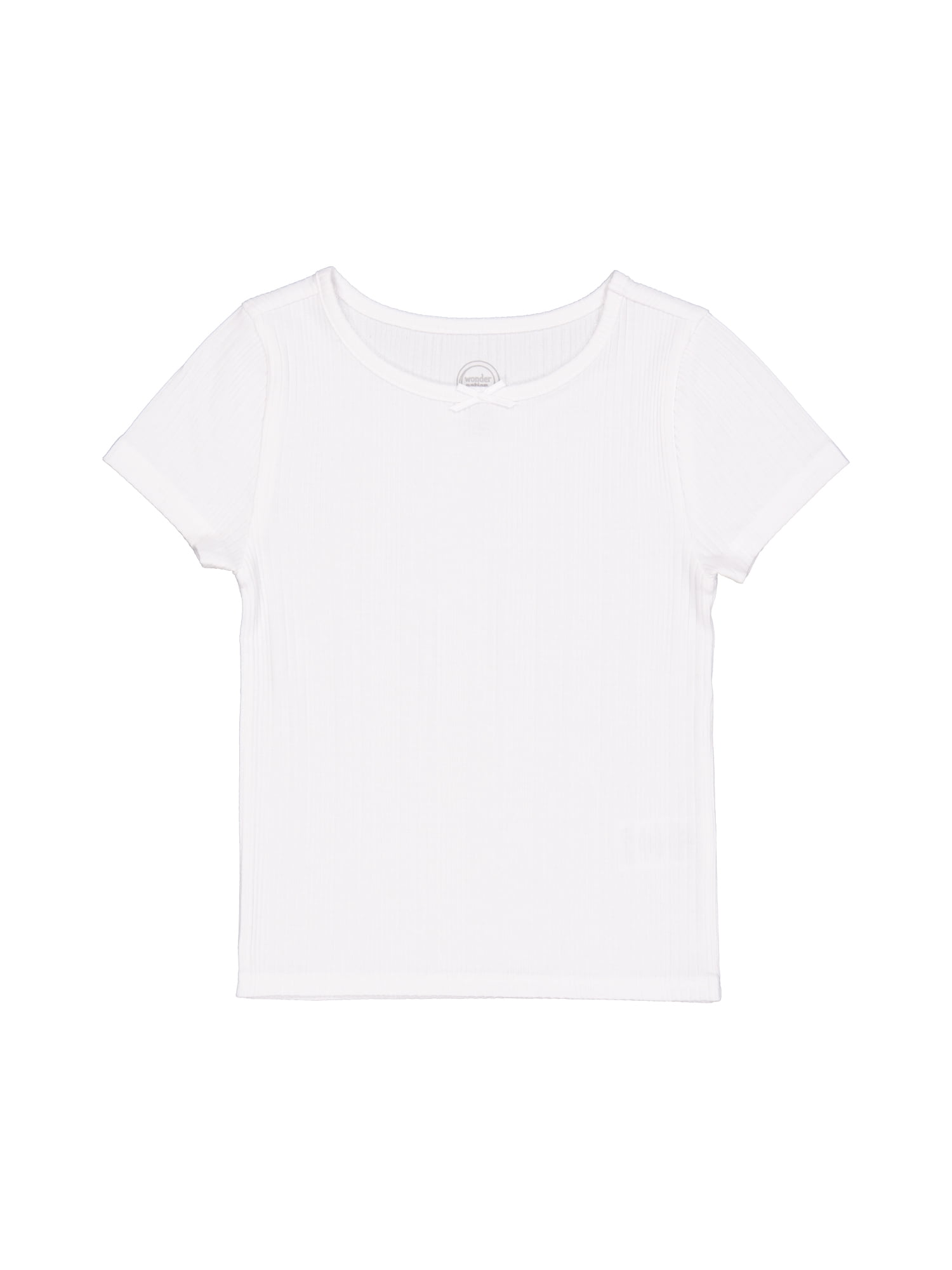 Wonder Nation Girls Short Sleeve Rib Tee, Sizes 4-18 & Plus