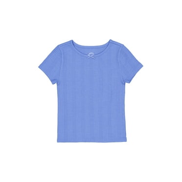 Wonder Nation Girls Short Sleeve Rib Tee, Sizes 4-18 & Plus