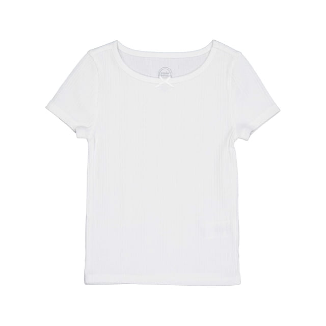 Wonder Nation Girls Short Sleeve Rib Tee, Sizes 4-18 & Plus