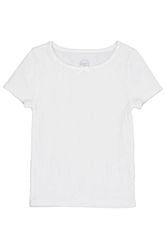 Girls Short Sleeve Rib Tee, Sizes 4-18 & Plus