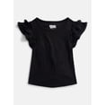 thumbnail image 1 of Wonder Nation Girls' Ribbed Top with Short Ruffle Sleeves, Sizes 4-18 & Plus, 1 of 3