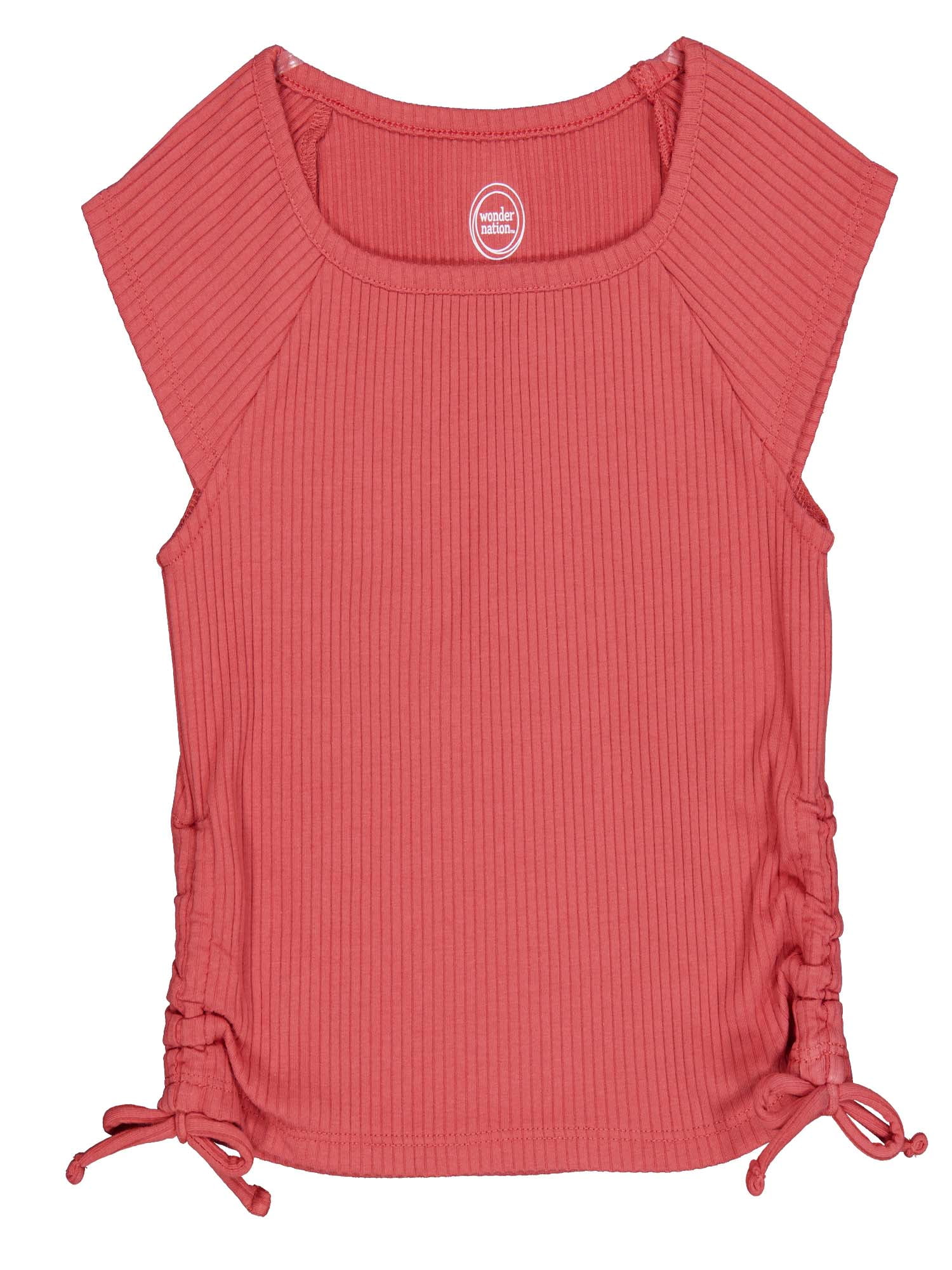 Girls Short Sleeve Side Tie T-Shirt, Sizes 4-18 & Plus