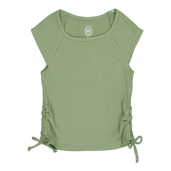 Wonder Nation Girls Short Sleeve Side Tie T-Shirt, Sizes 4-18 & Plus