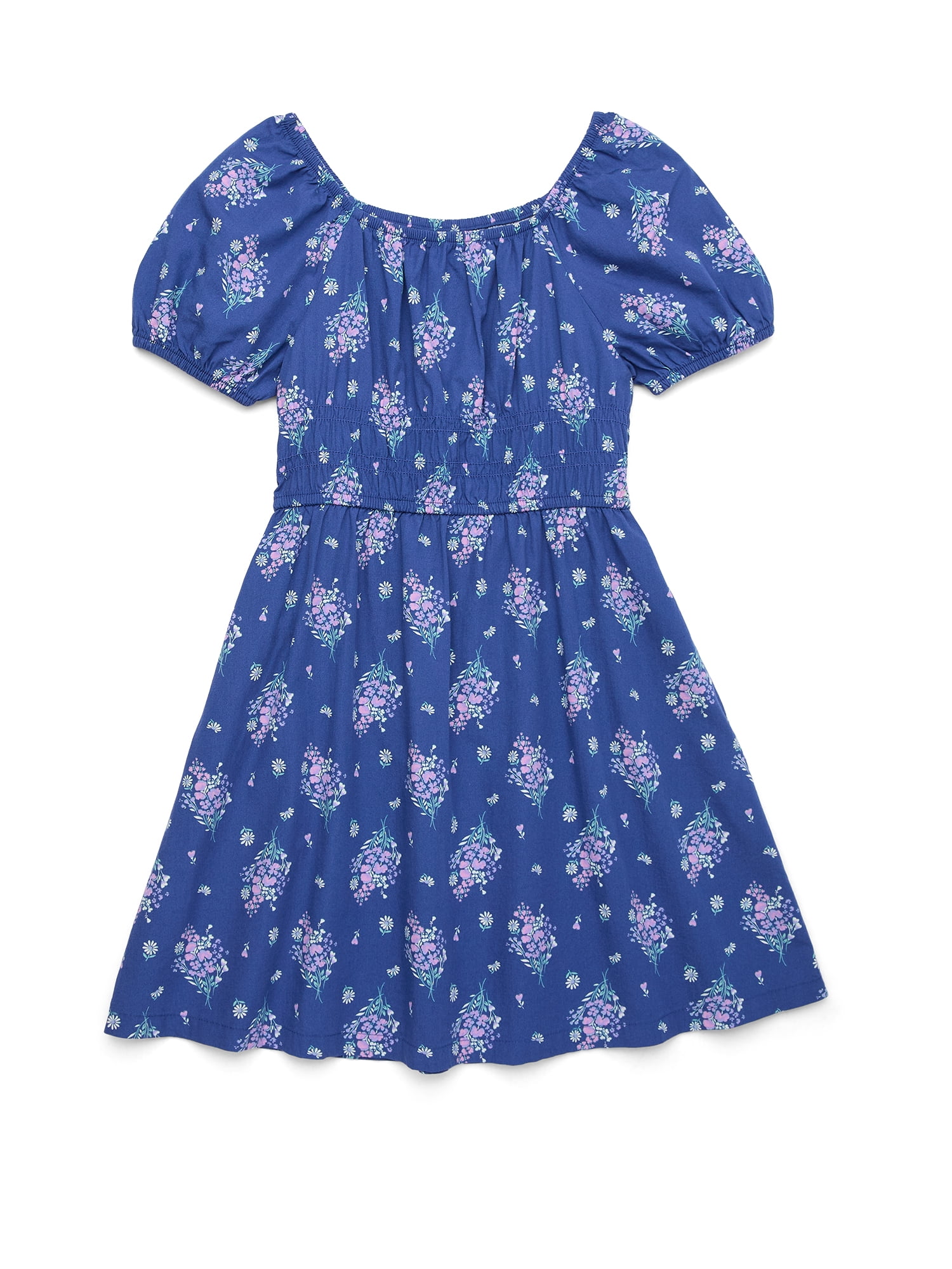 Wonder Nation Girls Smocked Waist Dress, Sizes 4-18 & Plus